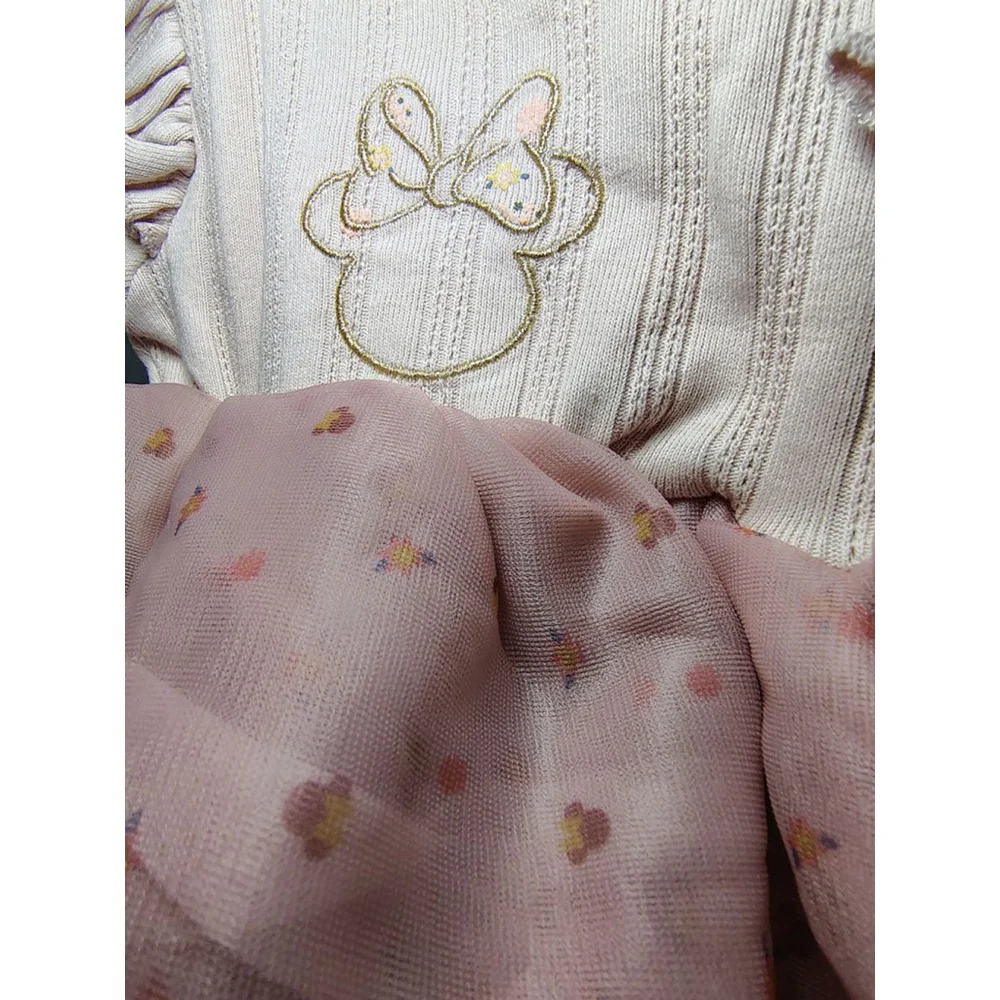 Disney Baby Minnie Mouse Outfit 6-9M NWT Pink Tulle Dress Set Infant Girl Ribbed